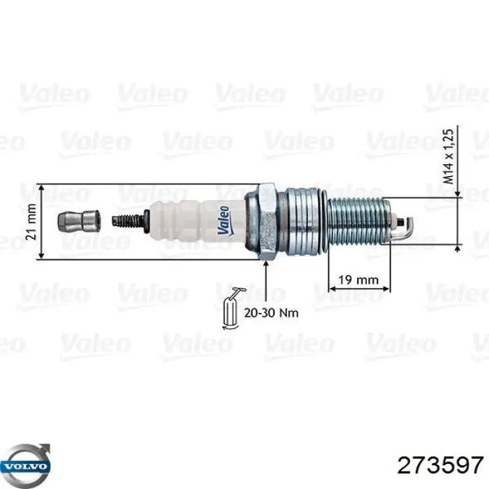 Свічки автомобільні Volvo 273597 ціна, від 2.82 USD