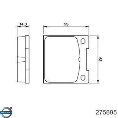 Колодки гальмові задні, дискові 275895 Volvo