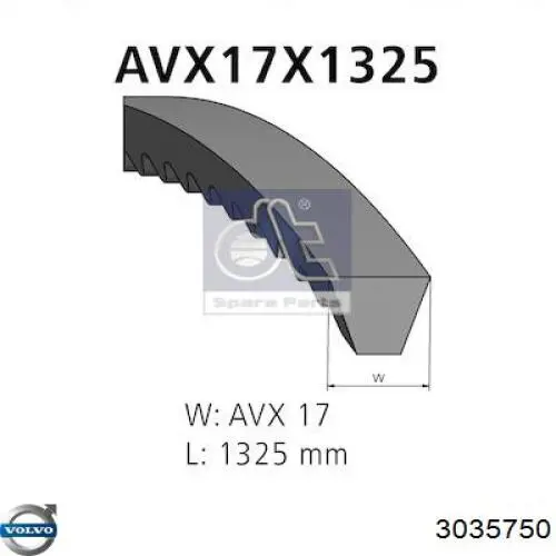 Ремінь приводний, агрегатів 3035750 Volvo