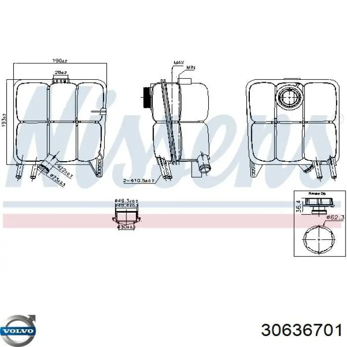 Купити 30636701 Volvo Водяний бачок системи охолодження
