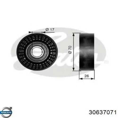 Купити 30637071 Volvo Натяжний ролик