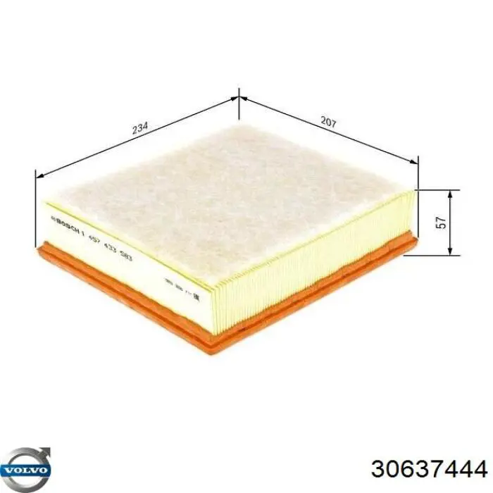 Повітряний фільтр 30637444 Volvo