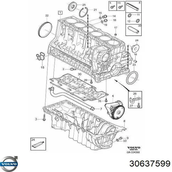  Volvo 30637599 ціна, від 36.38 USD