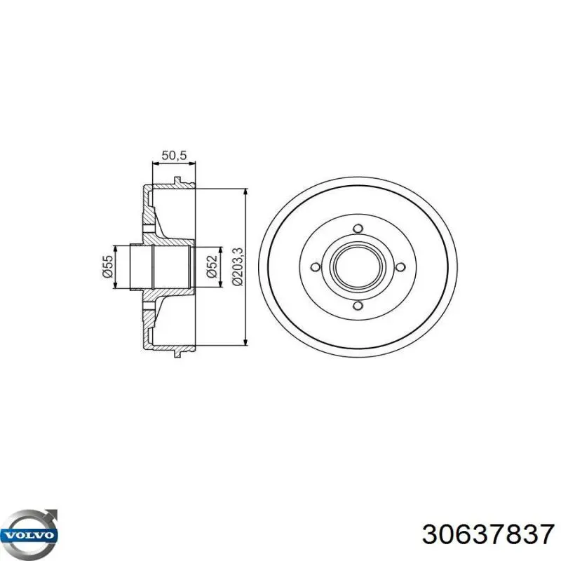 Лямбда-зонд 30637837 Volvo