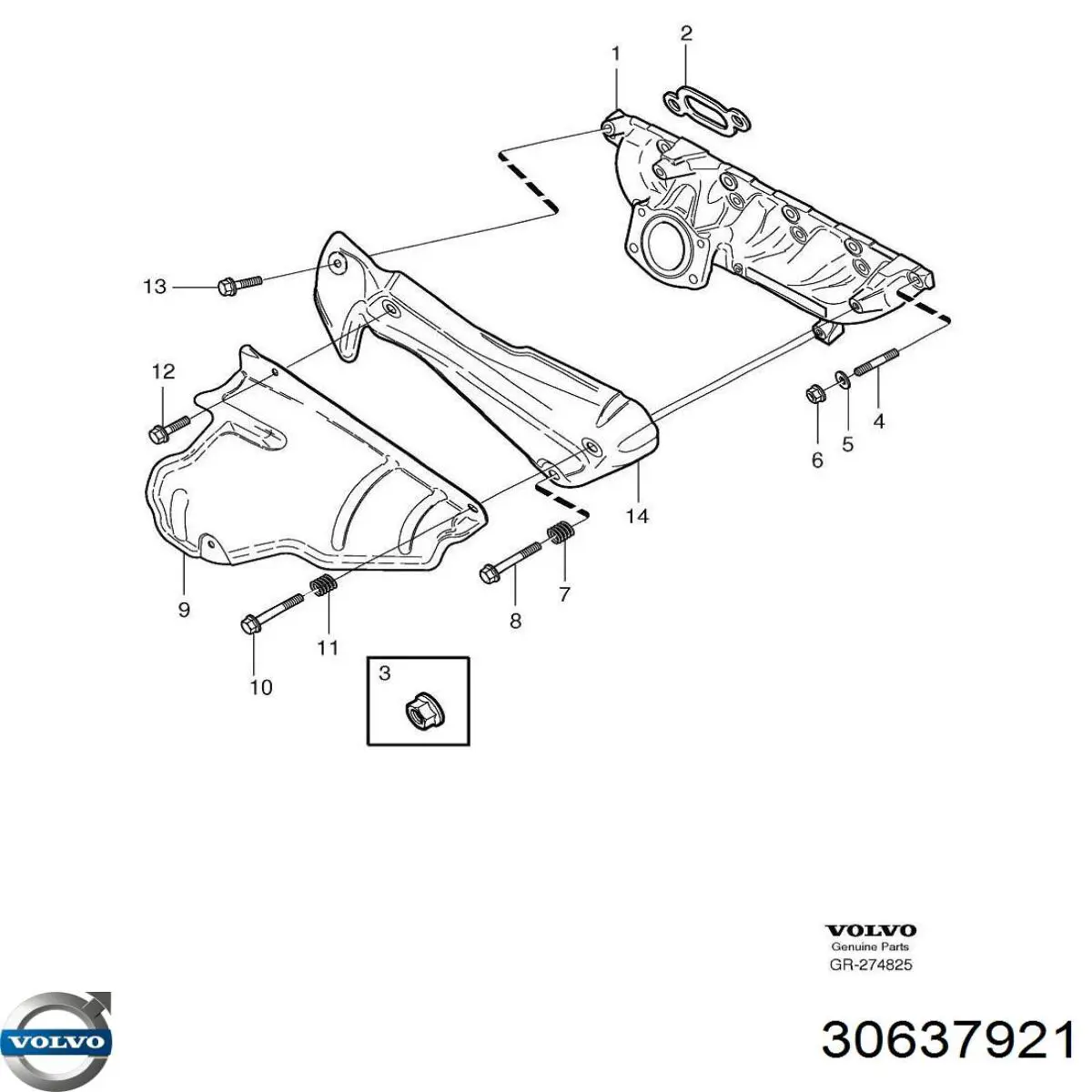 30637921 Volvo Газопроводи (колектор випускний)