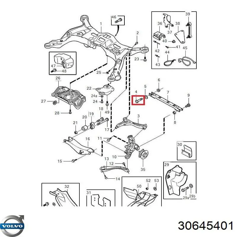 Купити 30645401 Volvo Сайлентблок цапфи задньої