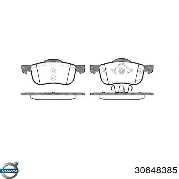 Передні тормозні колодки 30648385 Volvo