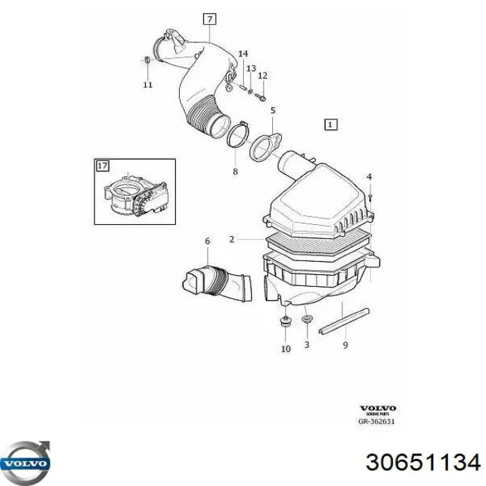 Блок дросельної заслінки Volvo 30651134 ціна, від 178.43 USD