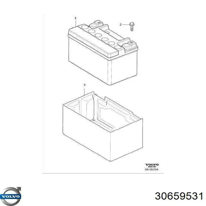 Батарея акумуляторна Volvo 30659531 ціна, від 83.23 USD