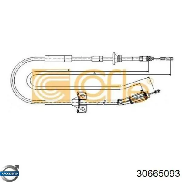 Купити 30665093 Volvo Трос ручного гальма задній, правий/лівий