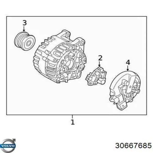 30667685 Volvo реле-регулятор генератора, (реле зарядки)