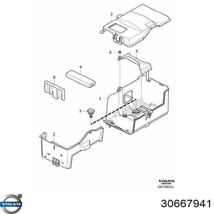Піддон акумулятора (АКБ) Volvo 30667941 ціна, від 14.08 USD