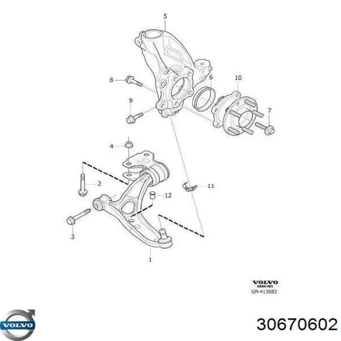 Купити 30670602 Volvo Болт маточини