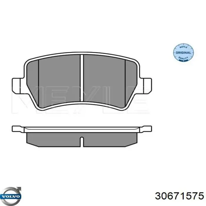 Задні гальмівні колодки 30671575 Volvo