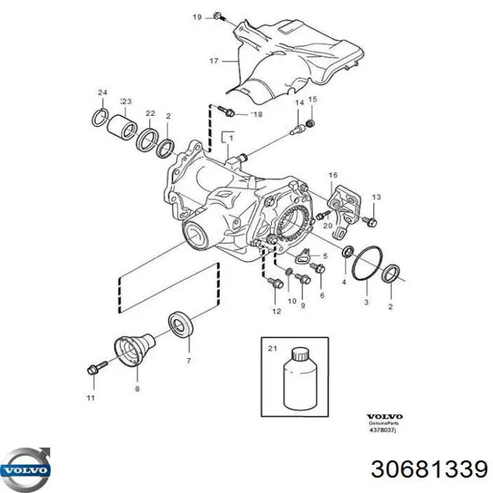 30681339 Volvo сальник роздавальної коробки, задній вихідний