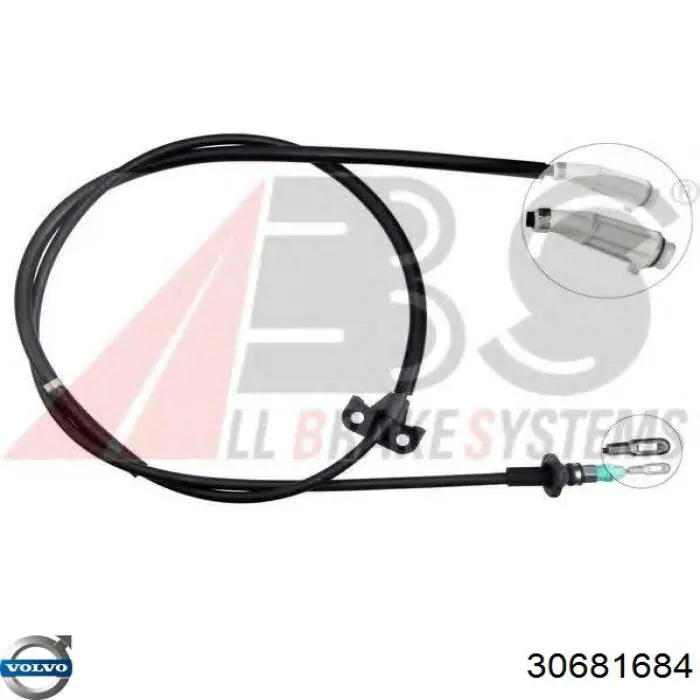 Купити 30681684 Volvo Трос ручного гальма задній, лівий
