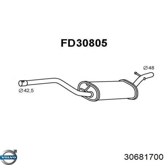 Купити 30681700 Volvo Вихлопна труба