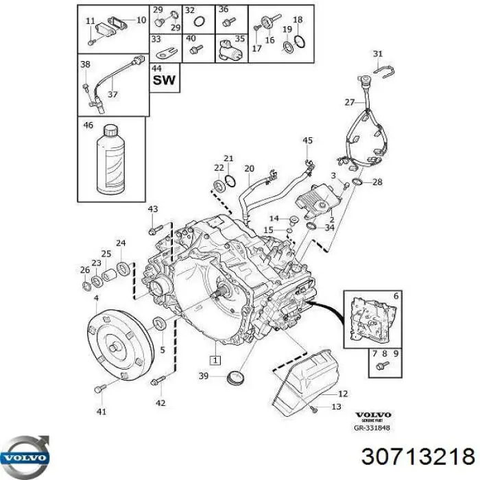 Пробка піддона АКПП Volvo 30713218 ціна, від 52.21 USD