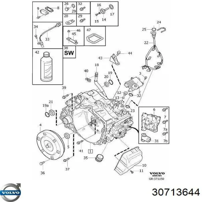 Соленоїд перемикання Volvo 30713644 ціна, від 42.25 USD