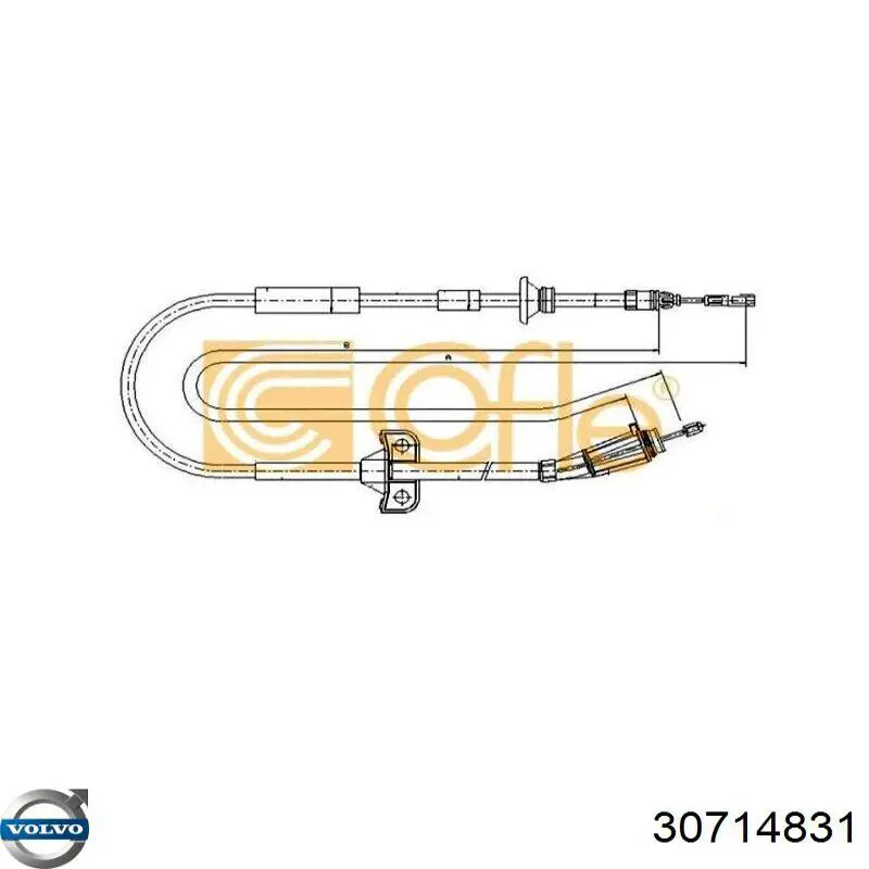 Трос ручного гальма задній, правий/лівий Volvo 30714831 ціна, від 24.31 USD