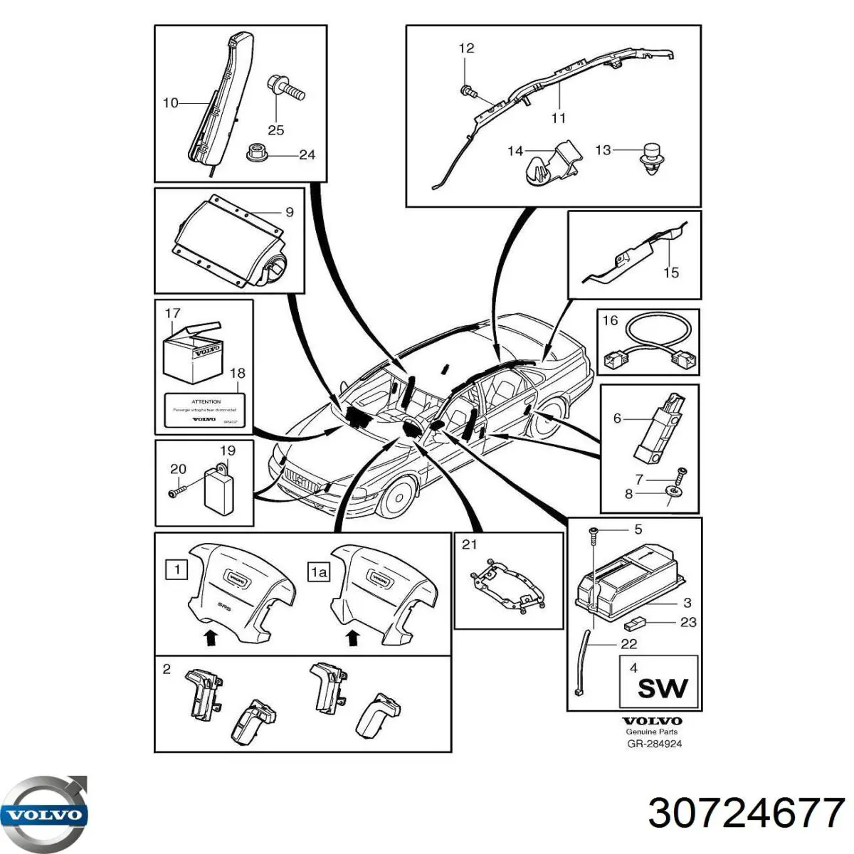 Датчик Айрбег передній Volvo 30724677 ціна, від 10.20 USD