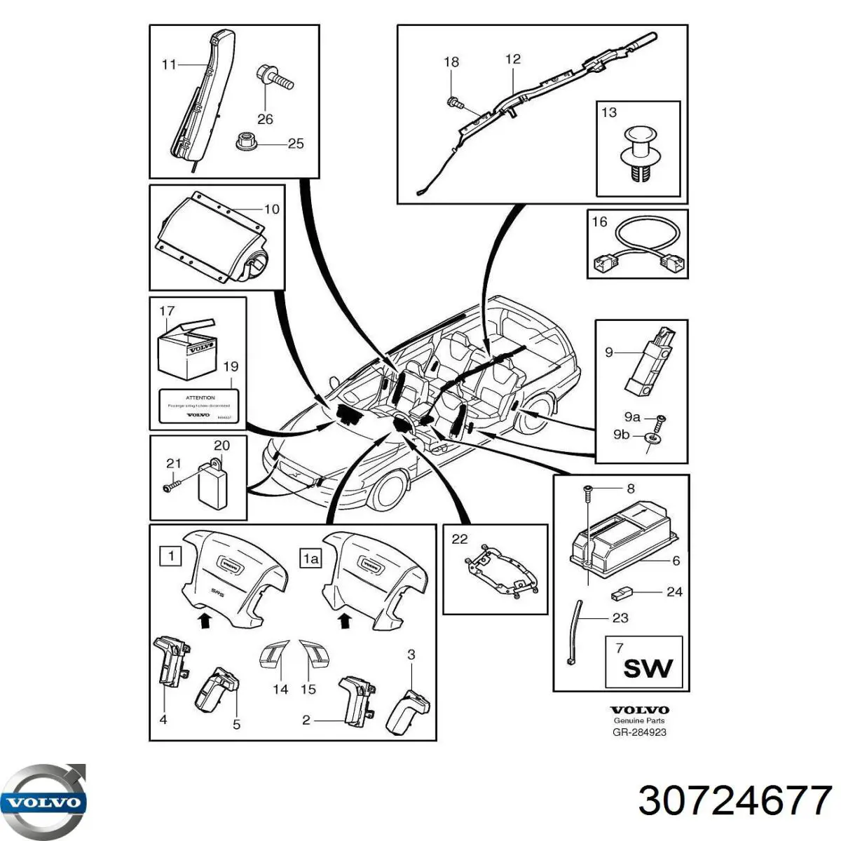 30724677 Volvo Датчик Ейрбег передній