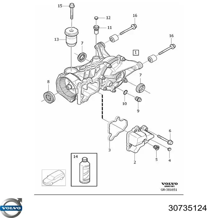 Сальник редуктора заднього моста Volvo 30735124 ціна, від 23.87 USD