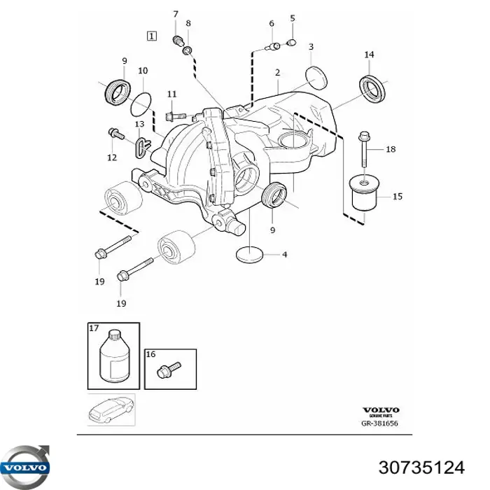 Купити 30735124 Volvo Сальник редуктора заднього моста
