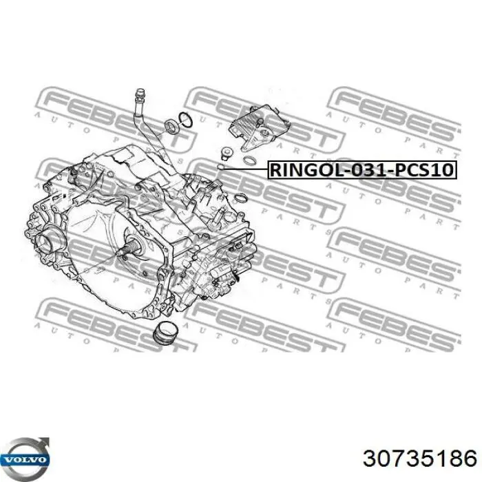 Прокладка піддону АКПП Febest RINGOL031PCS10 ціна, від 11.03 USD