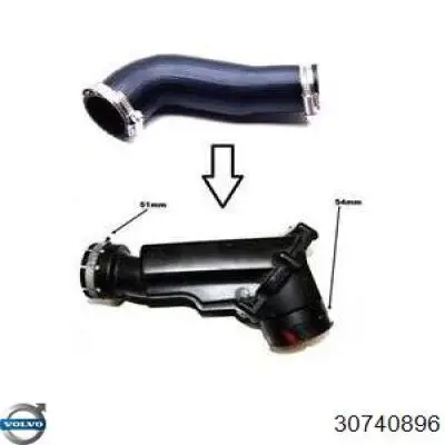 Шланг/патрубок интеркуллера Volvo 30740896 ціна, від 106.98 USD