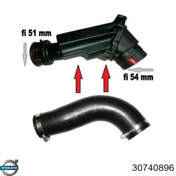 30740896 Volvo Трубка, що нагнітається