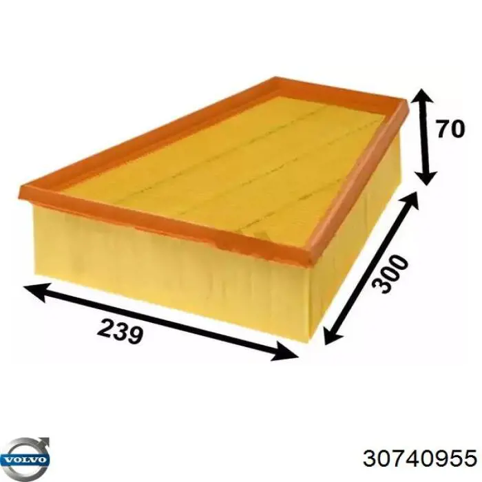 Елемент повітряного фільтра Volvo 30740955 ціна, від 9.25 USD