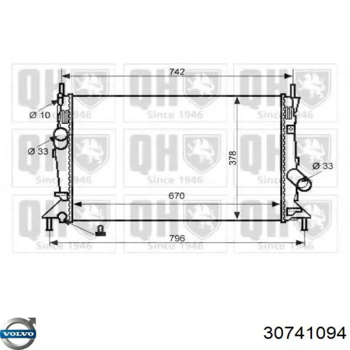 30741094 Volvo Радіатор охолодження двигуна