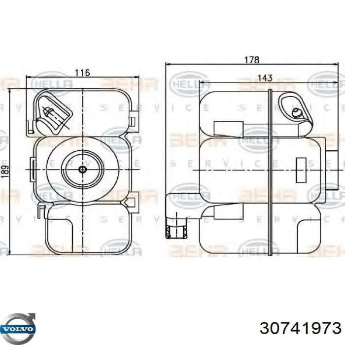 30741973 Volvo Розширювальний бачок охолодження