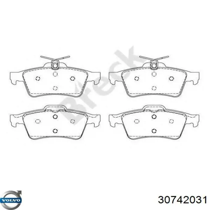 Купити 30742031 Volvo Задні колодки