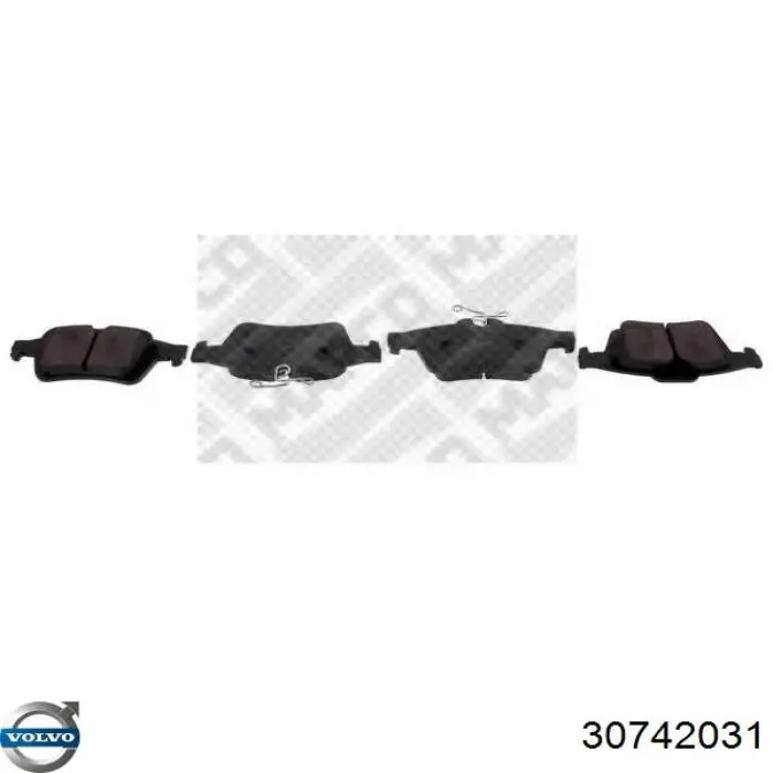 Задні гальмівні колодки 30742031 Volvo