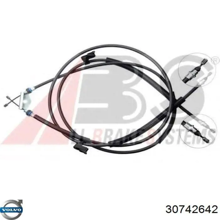 Трос ручного гальма задній, правий/лівий Volvo 30742642 ціна, від 33.94 USD