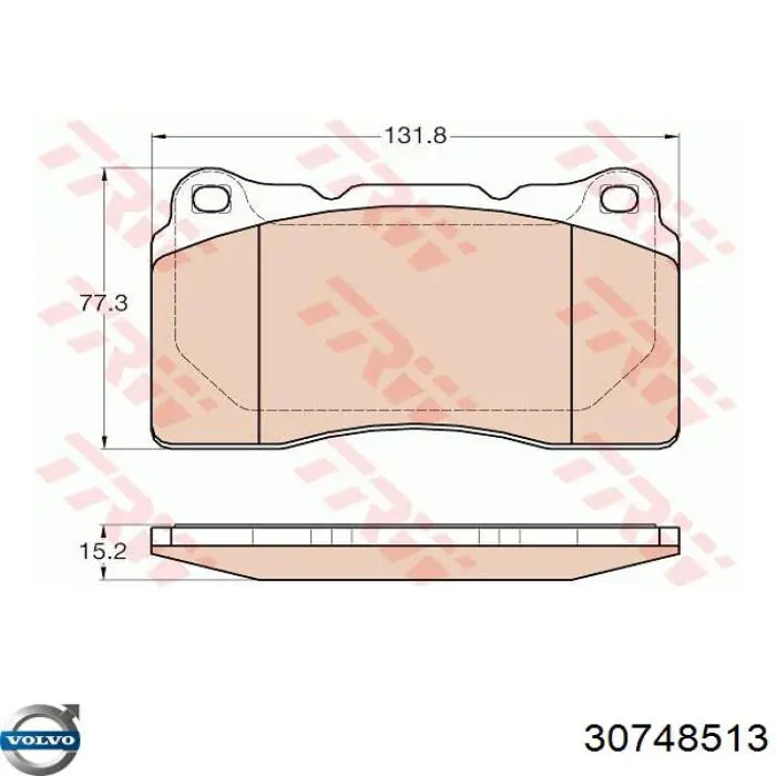 Купити 30748513 Volvo Колодки гальмівні передні, дискові
