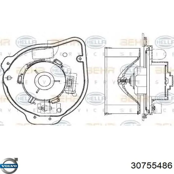 Двигун вентилятора пічки (обігрівача салону) 9166023 Volvo