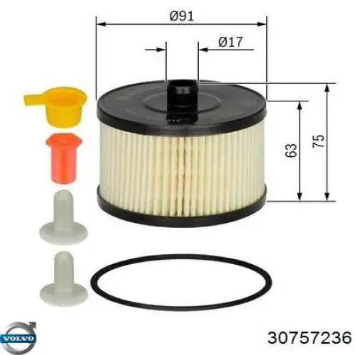 Корпус паливного фільтра Volvo 30757236 ціна, від 36.64 USD