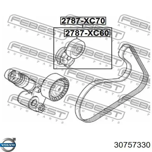 Купити 30757330 Volvo Натягувач приводного ременя