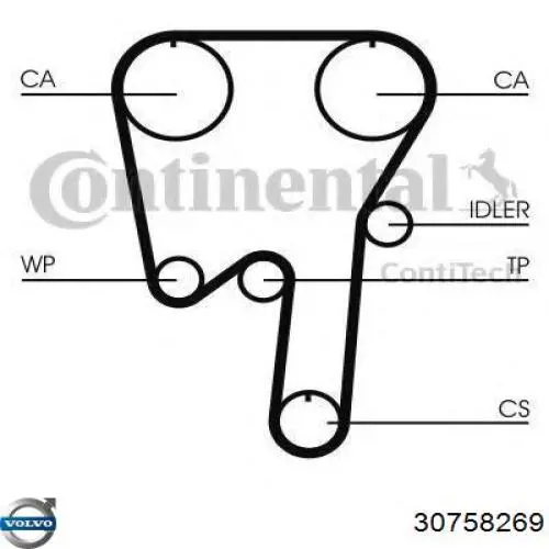 Комплект ГРМ Volvo 30758269 ціна, від 80.06 USD