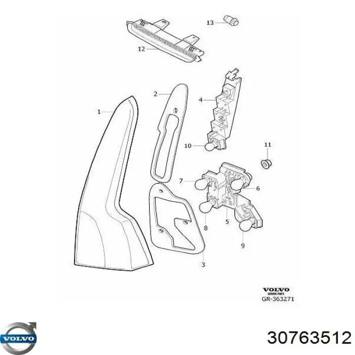 Задні ліхтарі Volvo 30763512 ціна, від 148.94 USD