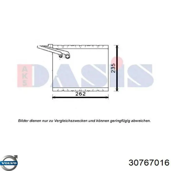 Радіатор кондиціонера салонний, випарник 30767016 Volvo