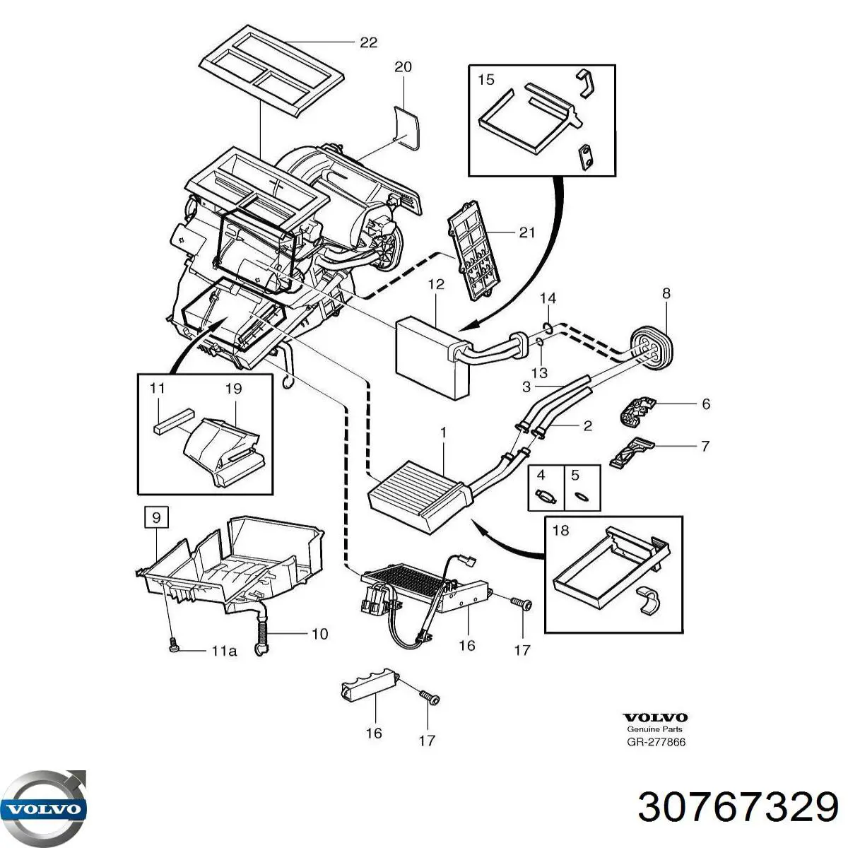 Випаровувач кондиціонера Volvo 30767329 ціна, від 74.69 USD