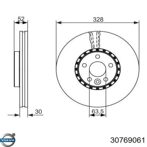 Диск гальмівний передній Volvo 30769061