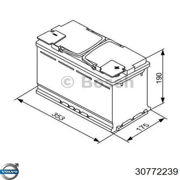 Купити 30772239 Volvo Автомобільна батарея
