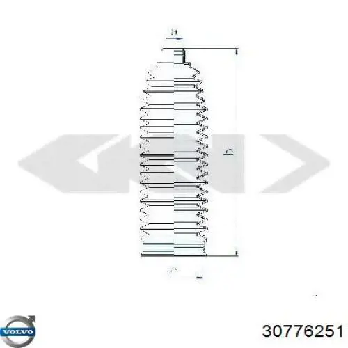 Пильник рульової тяги Volvo 30776251 ціна, від 7.03 USD