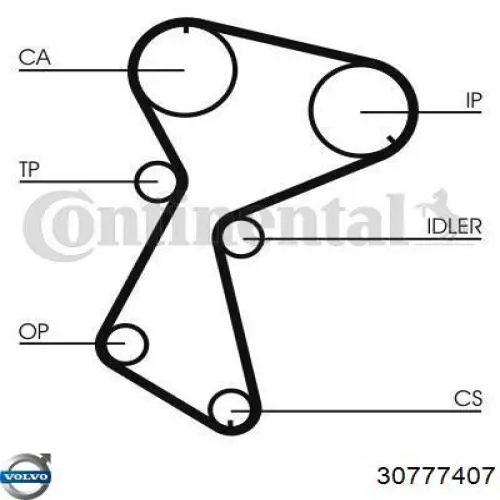 Комплект ГРМ Volvo 30777407 ціна, від 66.64 USD