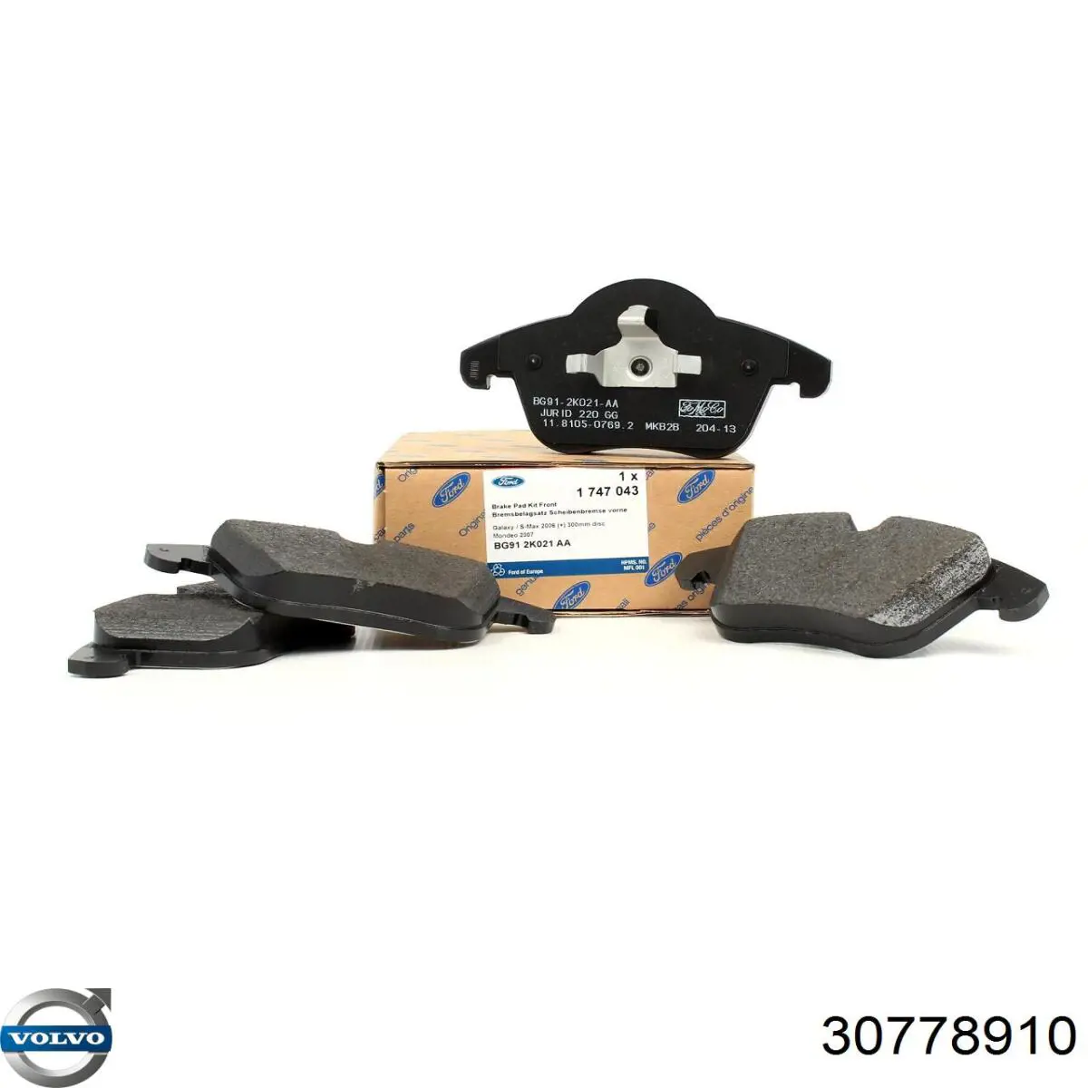 Передні тормозні колодки 30778910 Volvo